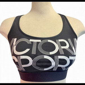 Victoria sport gray white logo sports bra size M